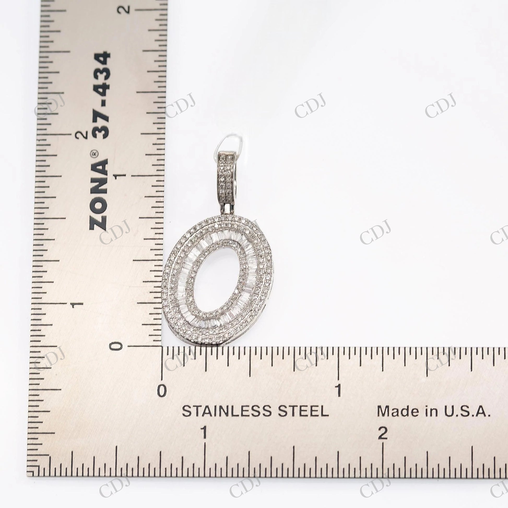 Baguette Moissanite 925 Silver O Pendant Hip Hop Pendent customdiamjewel