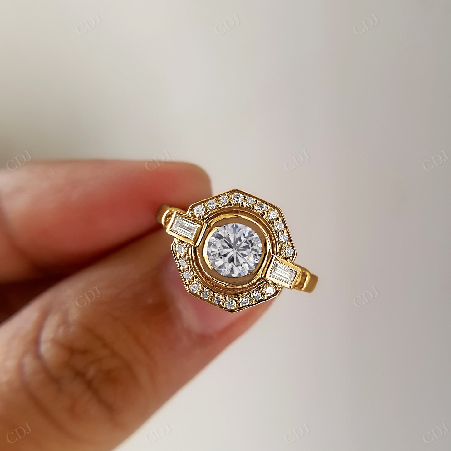 Round Cut Lab Grown Diamond Engagement Ring