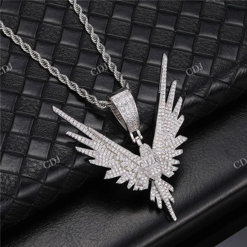 High Quality Fully Iced Out VVS Moissanite Custom Eagle Pendant For Men hip hop jewelry CustomDiamJewel