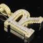1.5" 1.9 CTW Natural Diamond Solid Gold Custom Initial 'R' Letter Pendant CustomDiamJewel