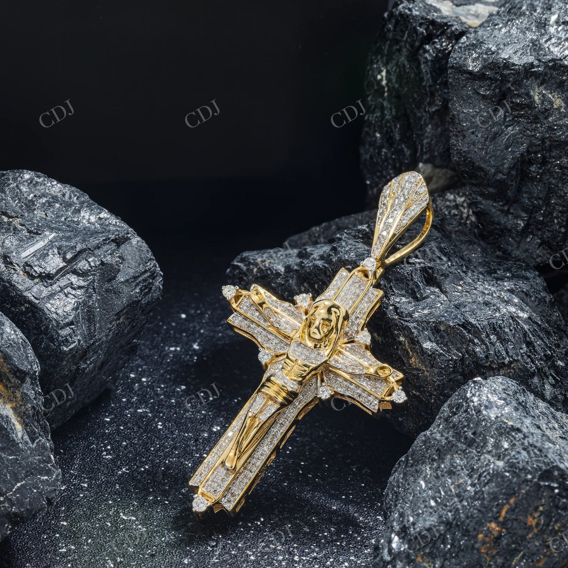 925 Silver Moissanite Jesus Piece Cross Pendant Hip Hop Pendent customdiamjewel