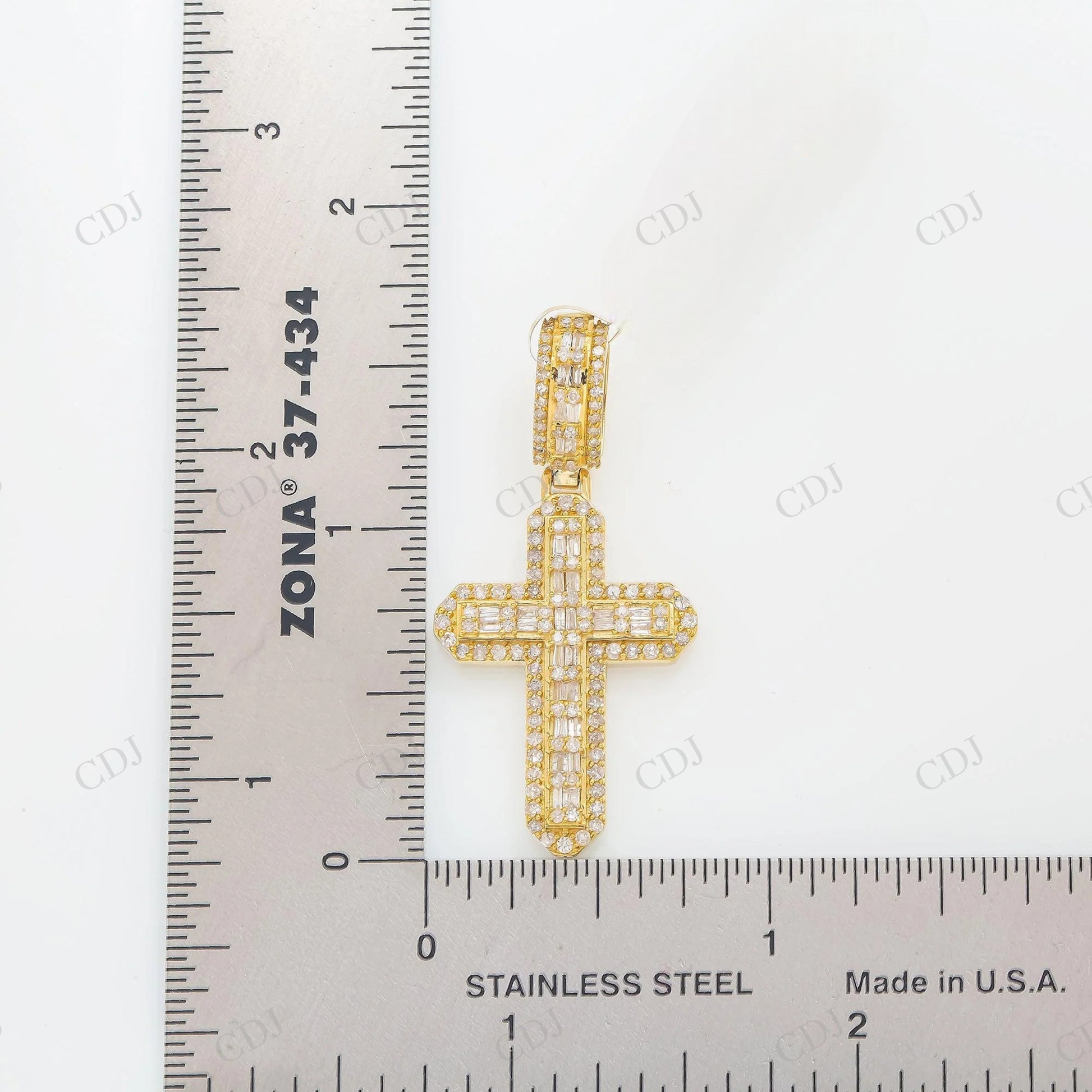 925 Sterling Silver Moissanite Baguette Iced Out Cross Pendant Hip Hop Pendent customdiamjewel