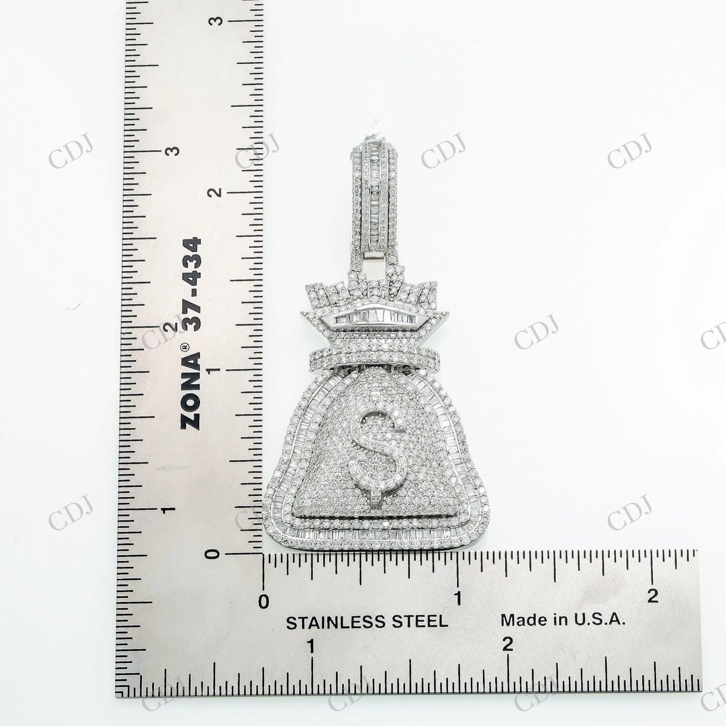 Custom Money Bag 925 Silver Moissanite Pendant Hip Hop Pendent customdiamjewel