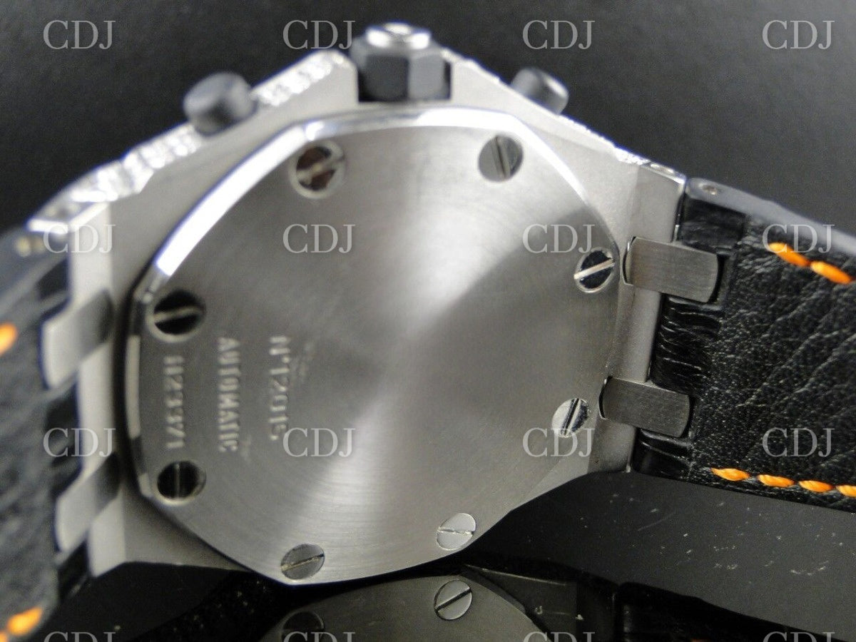 AP Chrono Black Strap Moissanite Watch customdiamjewel