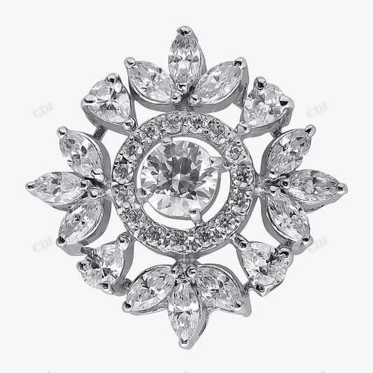 Elegant Flower Shape Moissanite Pendant hip hop jewelry CustomDiamJewel