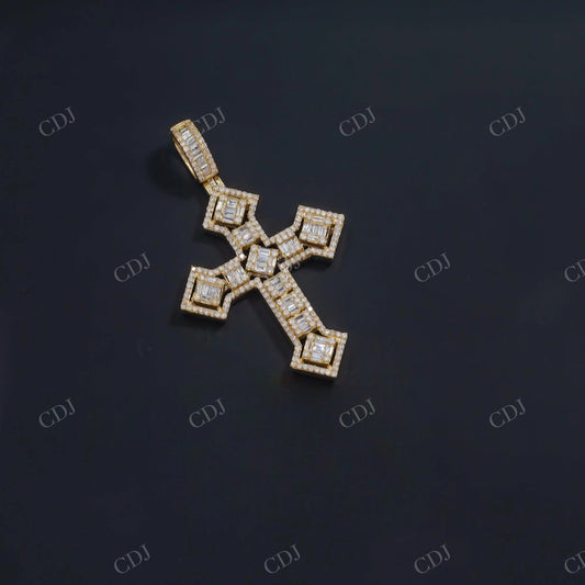 Custom Style Moissanite 925 Silver Cross Pendant Hip Hop Pendent customdiamjewel