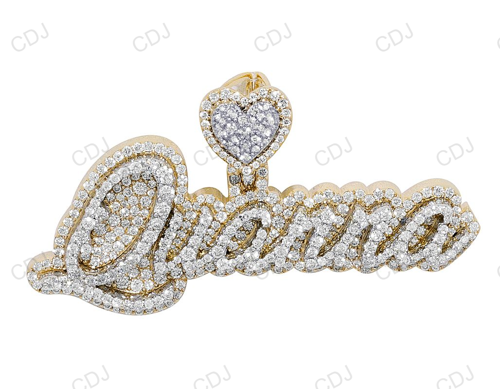 925 Silver Moissanite Letter Pendant For Unisex hip hop jewelry CustomDiamJewel
