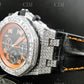 AP Chrono Black Strap Moissanite Watch customdiamjewel
