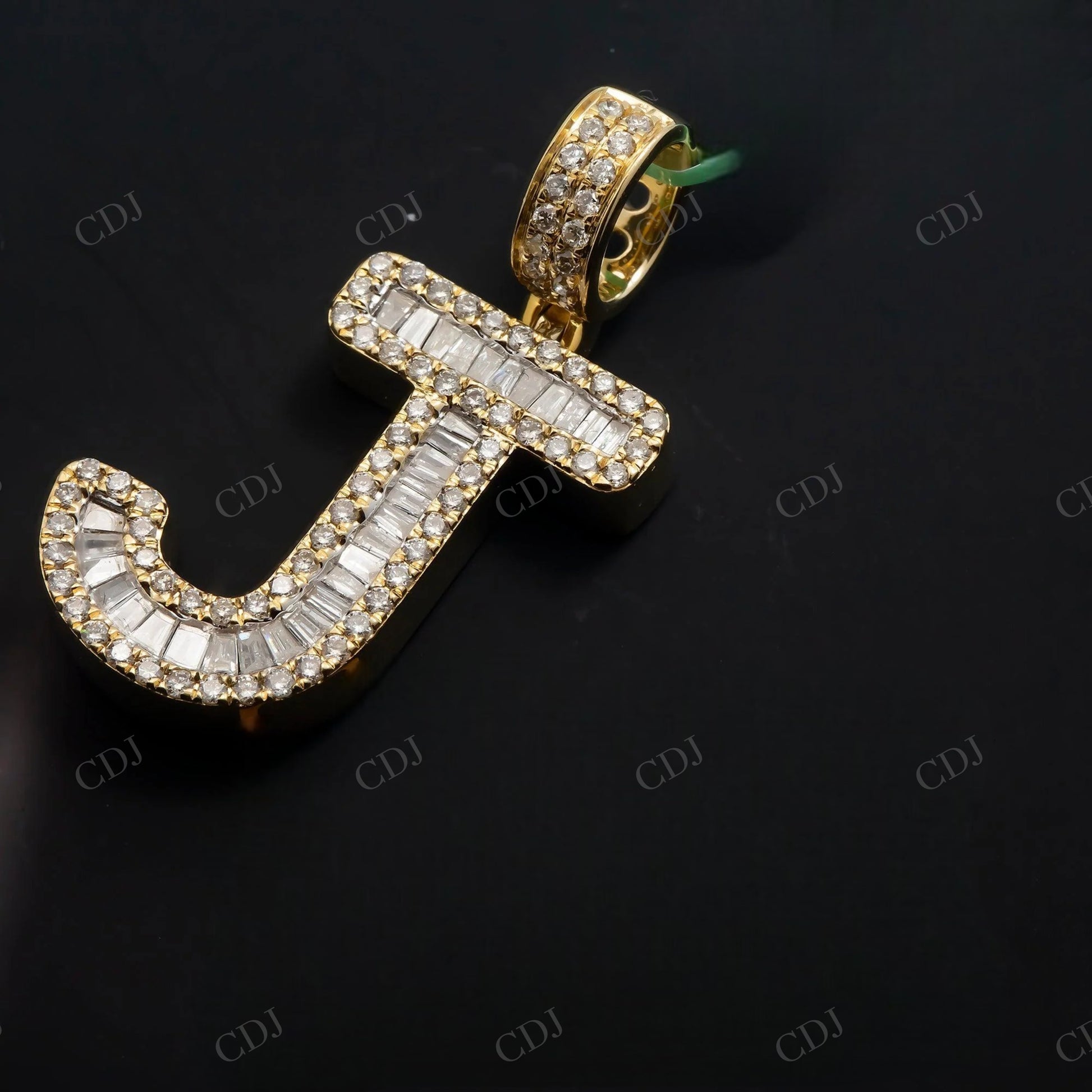 925 Silver Moissanite J Alphabet Pendant Hip Hop Pendent customdiamjewel