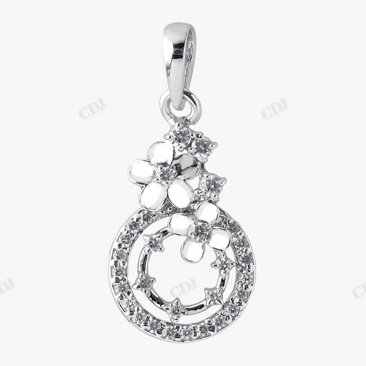 Sterling Silver Elegant Flower Moissanite Pendant hip hop jewelry CustomDiamJewel