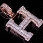 1.5" 1.6 CTW 10K Gold Natural Diamond H Letter Pendant hip hop jewelry CustomDiamJewel