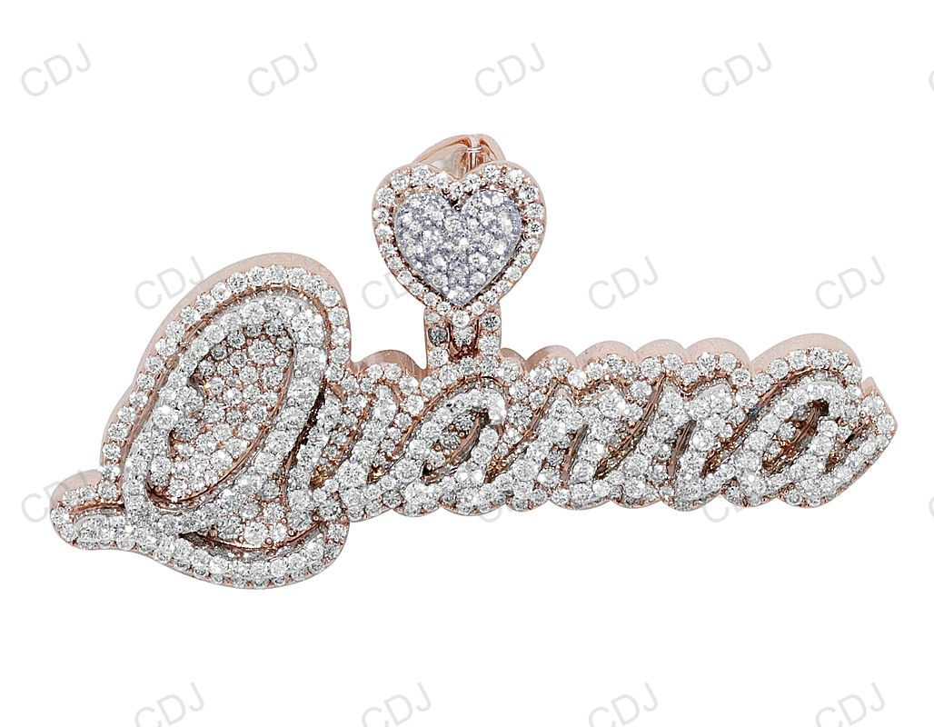 925 Silver Moissanite Letter Pendant For Unisex hip hop jewelry CustomDiamJewel