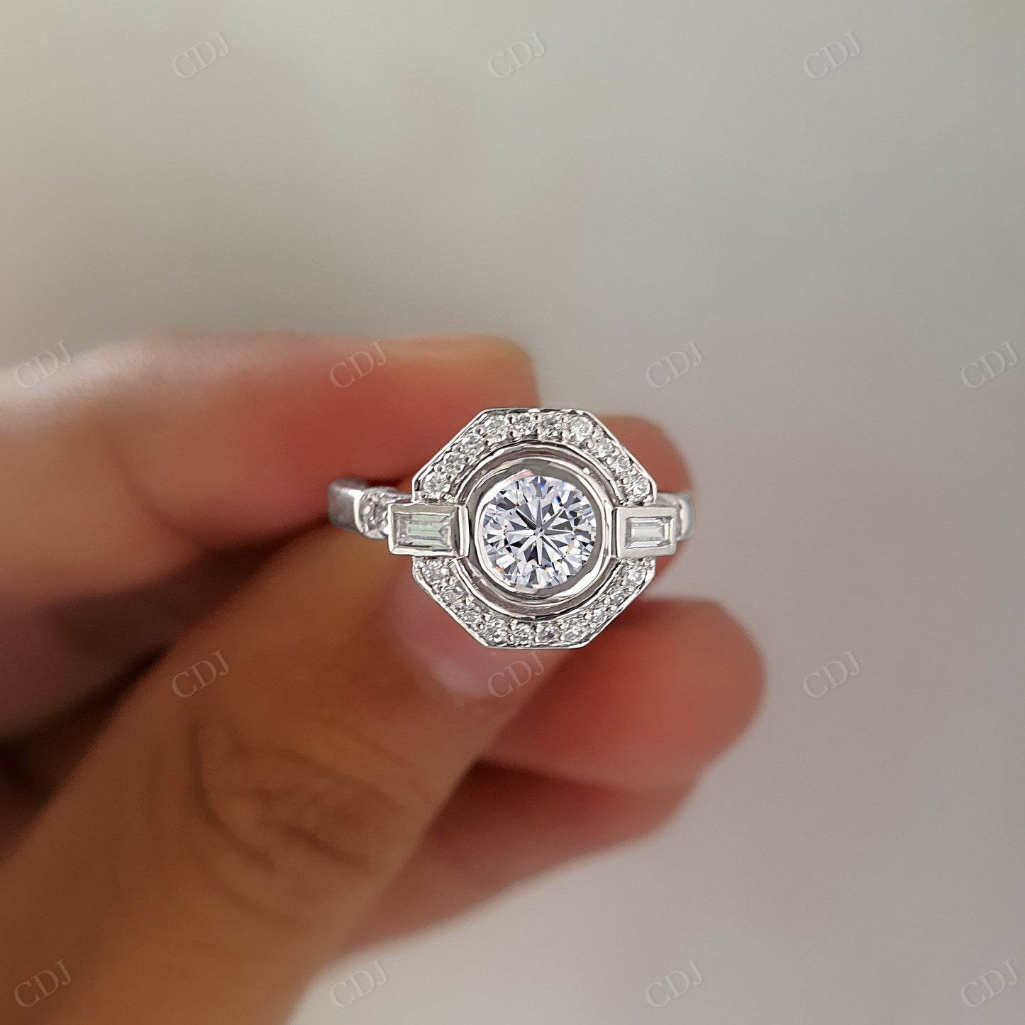 Round Cut Lab Grown Diamond Engagement Ring