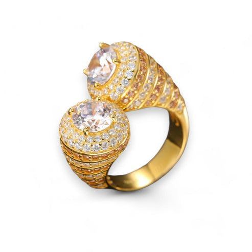 Vintage Adjustable 14K Gold Diamond Toi Et Moi Ring hip hop jewelry CustomDiamJewel