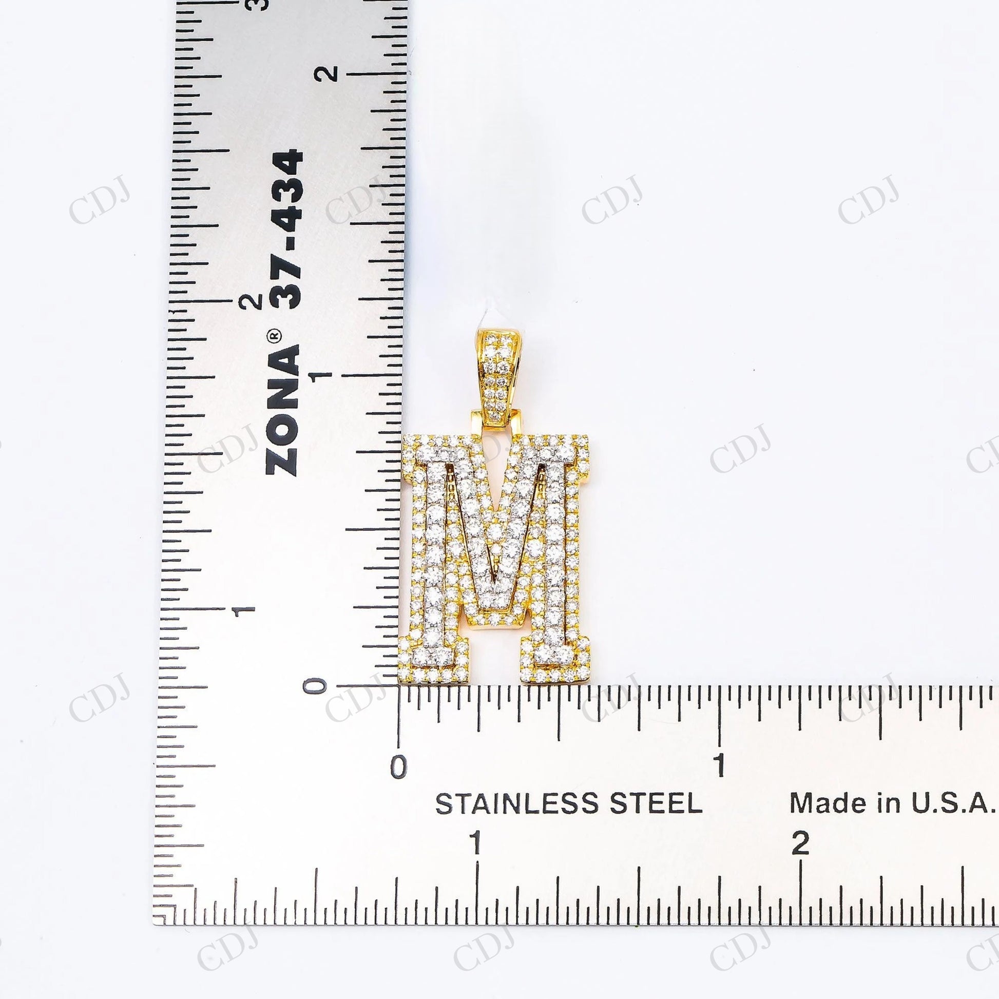 925 Silver "M" Letter Moissanite Pendant Hip Hop Pendent customdiamjewel