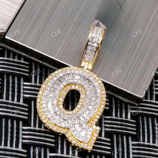 Customized Q Letter Moissanite 925 Silver Pendant Hip Hop Pendent customdiamjewel
