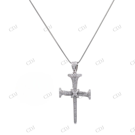 925 Silver Moissanite Customized Cross Pendant Hip Hop Pendent customdiamjewel
