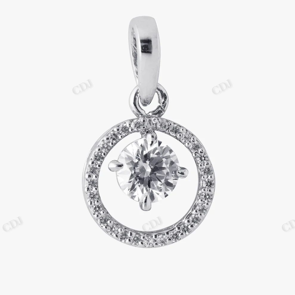 Sterling Silver Moissanite Ring Style Pendant hip hop jewelry CustomDiamJewel