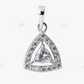 Silver white Gold Plated Trillian Cut Halo Moissanite Pendant hip hop jewelry CustomDiamJewel