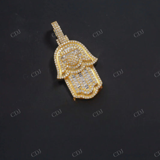 Iced Out Hamsa Hand 925 Silver Pendant Hip Hop Pendent customdiamjewel