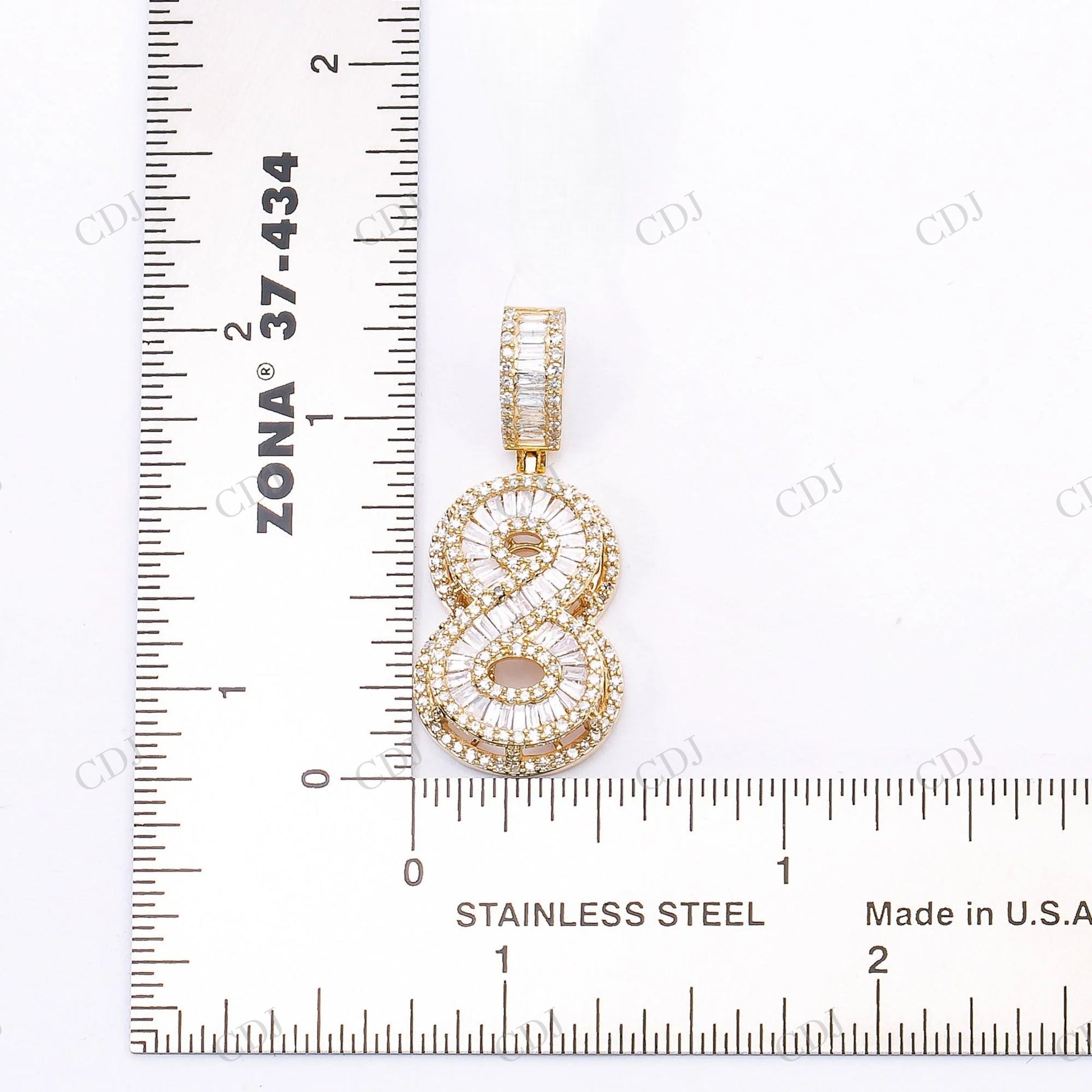 925 Silver Moissanite 8 Number pendant Hip Hop Pendent customdiamjewel