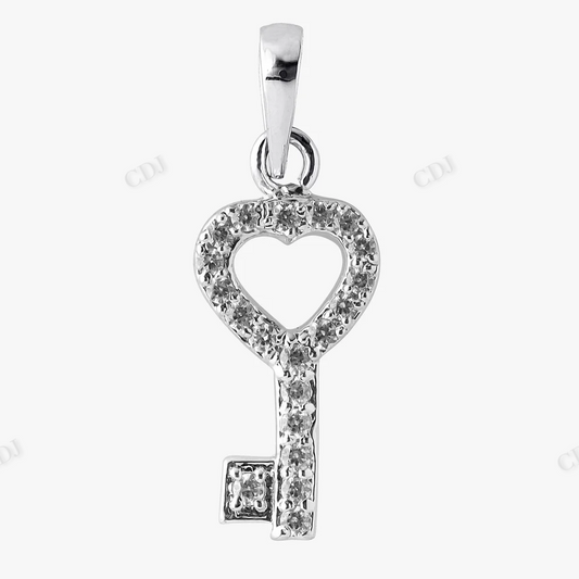 Sterling Silver Key Shape Moissanite Pendant hip hop jewelry CustomDiamJewel