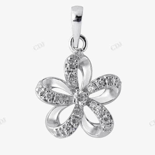 Sterling Silver Moissanite Flower Pendant hip hop jewelry CustomDiamJewel