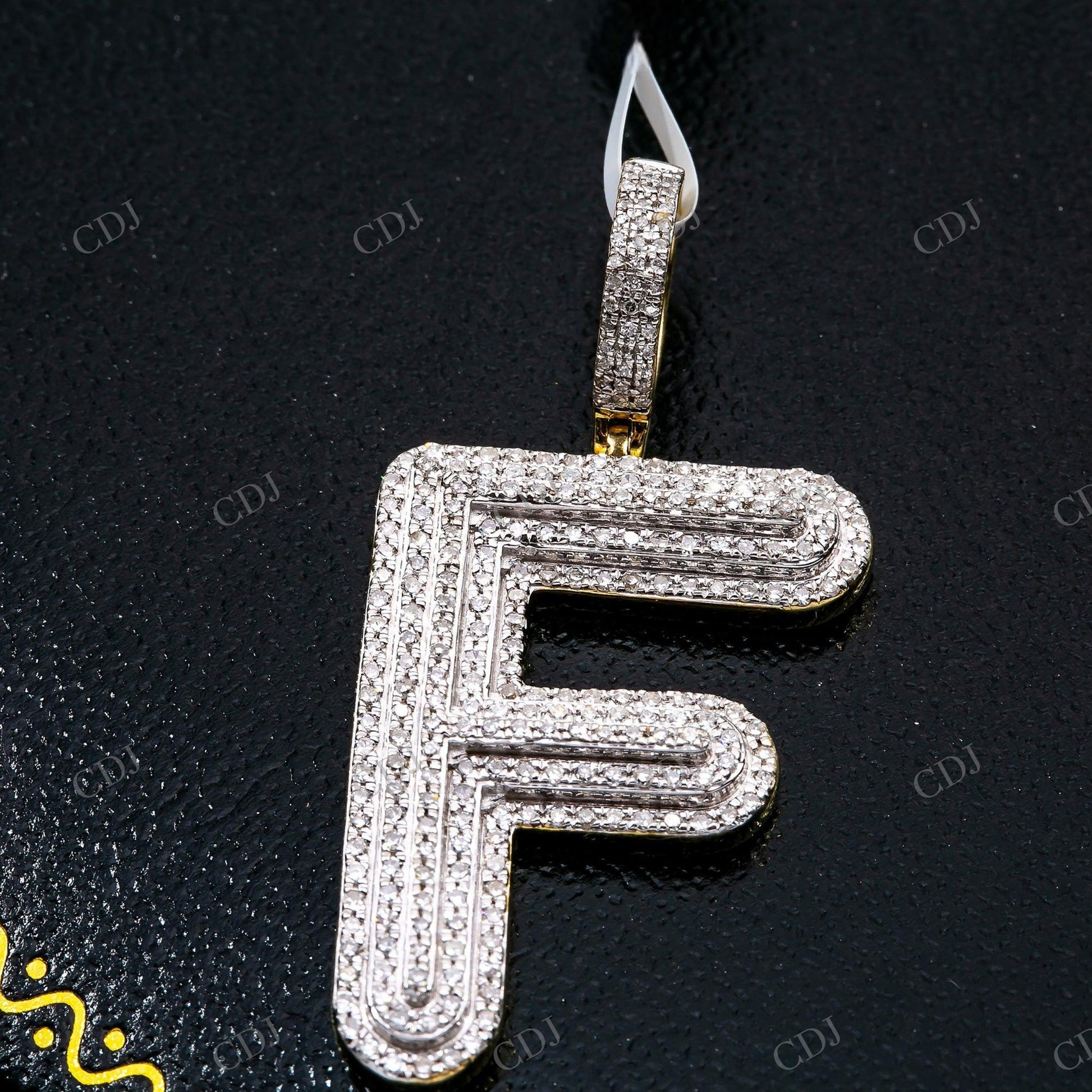Letter F Charm Silver Moissanite Pendant Hip Hop Pendent customdiamjewel