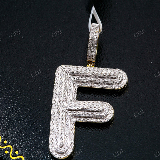 Letter F Charm Silver Moissanite Pendant Hip Hop Pendent customdiamjewel
