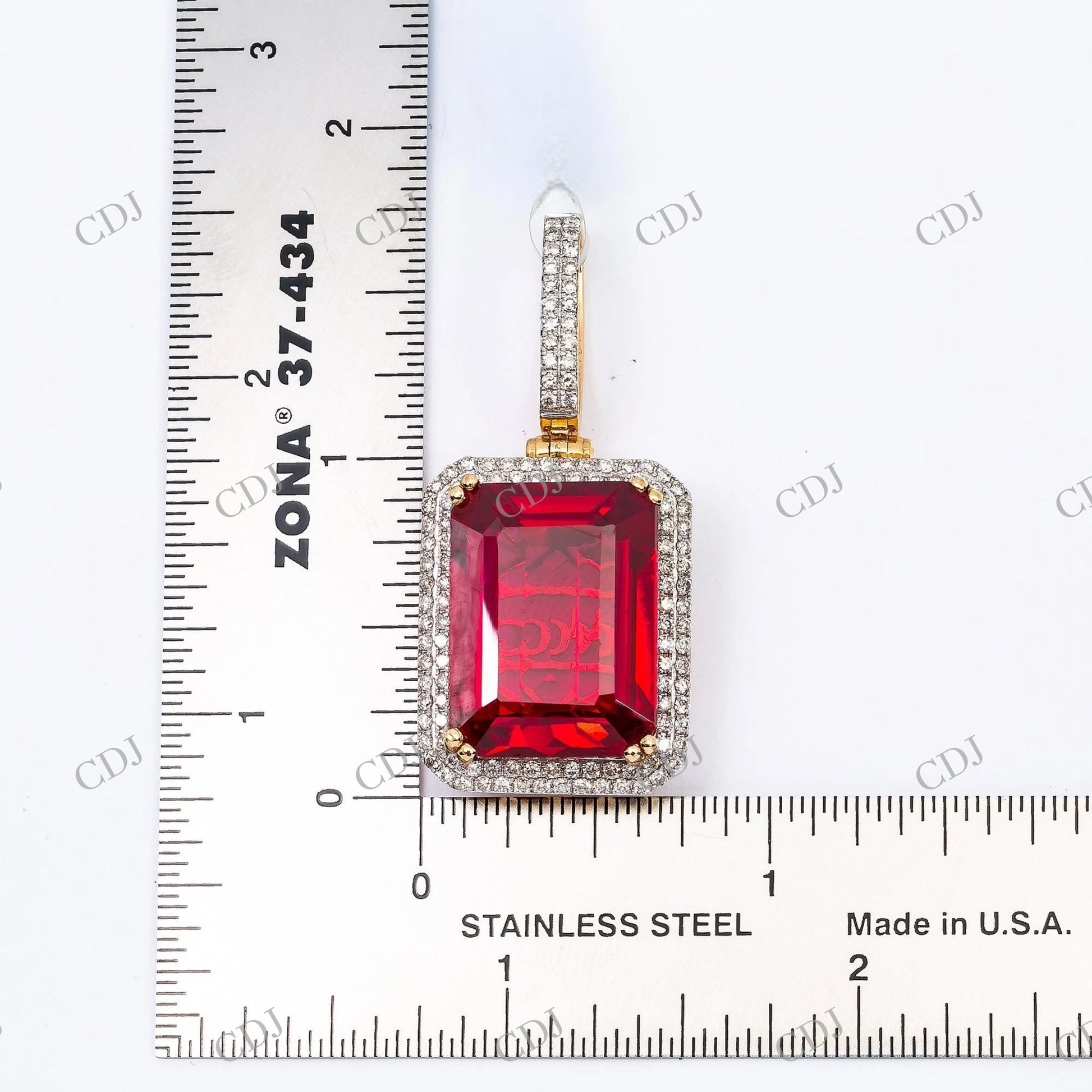 Sparkling 925 Silver Moissanite Ruby Pendant Hip Hop Pendent customdiamjewel