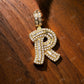 Customized R Initial Moissanite 925 Silver Pendant Hip Hop Pendent customdiamjewel