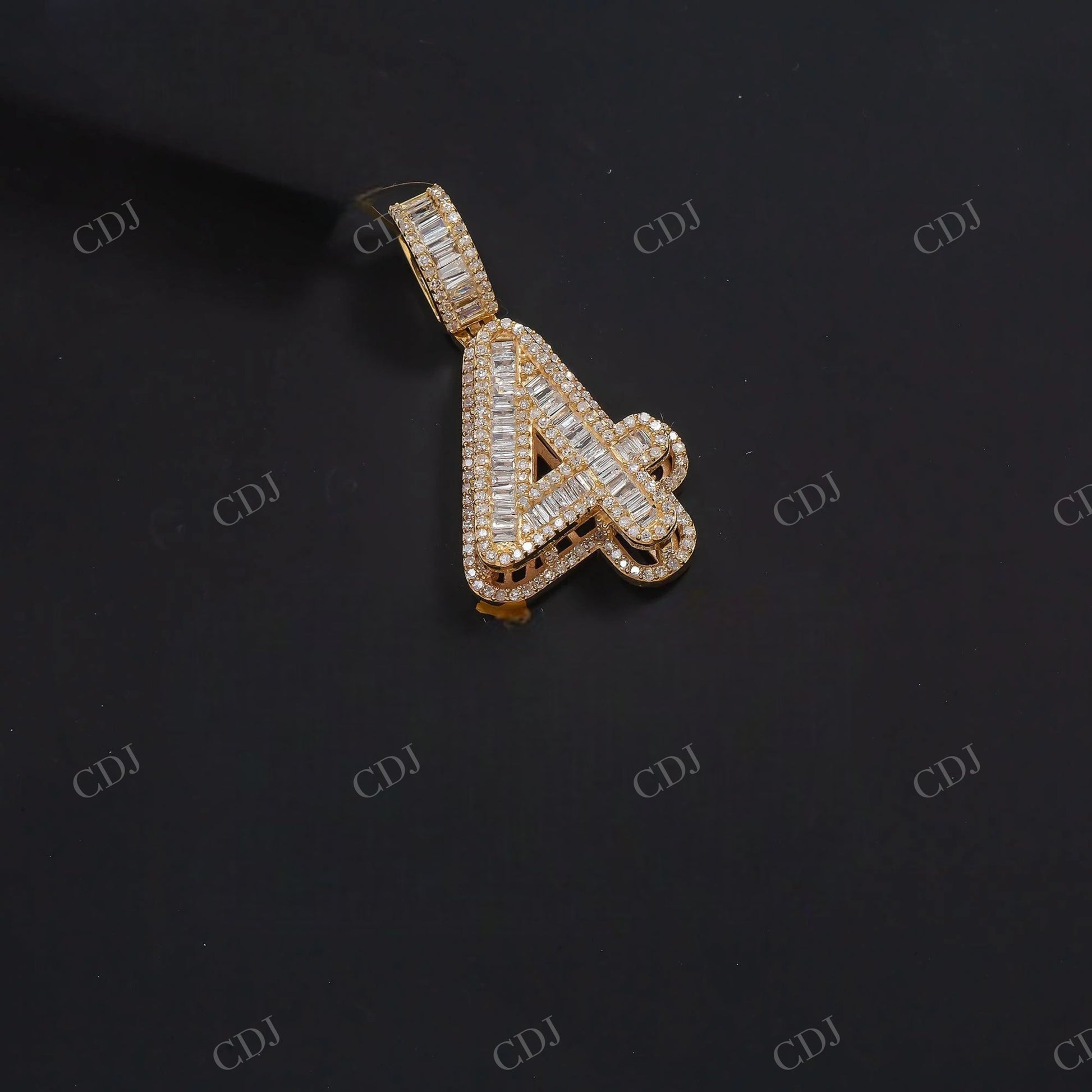 Baguette Moissanite Number 4 Pendant Hip Hop Pendent customdiamjewel