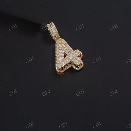 Baguette Moissanite Number 4 Pendant Hip Hop Pendent customdiamjewel