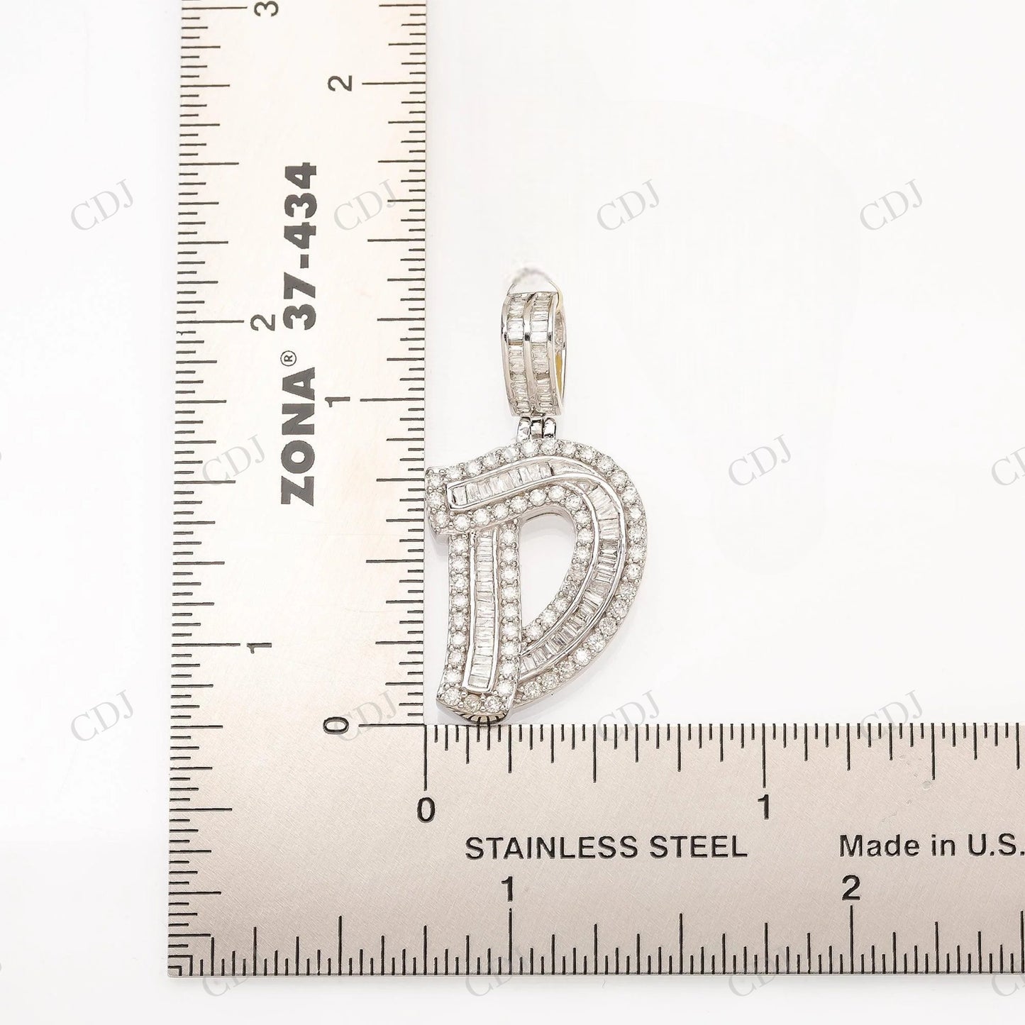 Moissanite Baguette Iced Out 925 Sterling Silver D Letter Pendant Hip Hop Pendent customdiamjewel