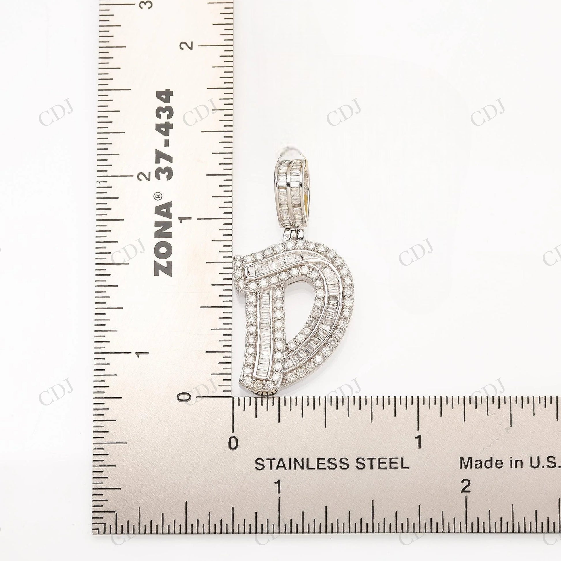 Moissanite Baguette Iced Out 925 Sterling Silver D Letter Pendant Hip Hop Pendent customdiamjewel