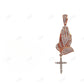 925 Silver Moissanite Praying Hand With Cross Pendant Hip Hop Pendent customdiamjewel