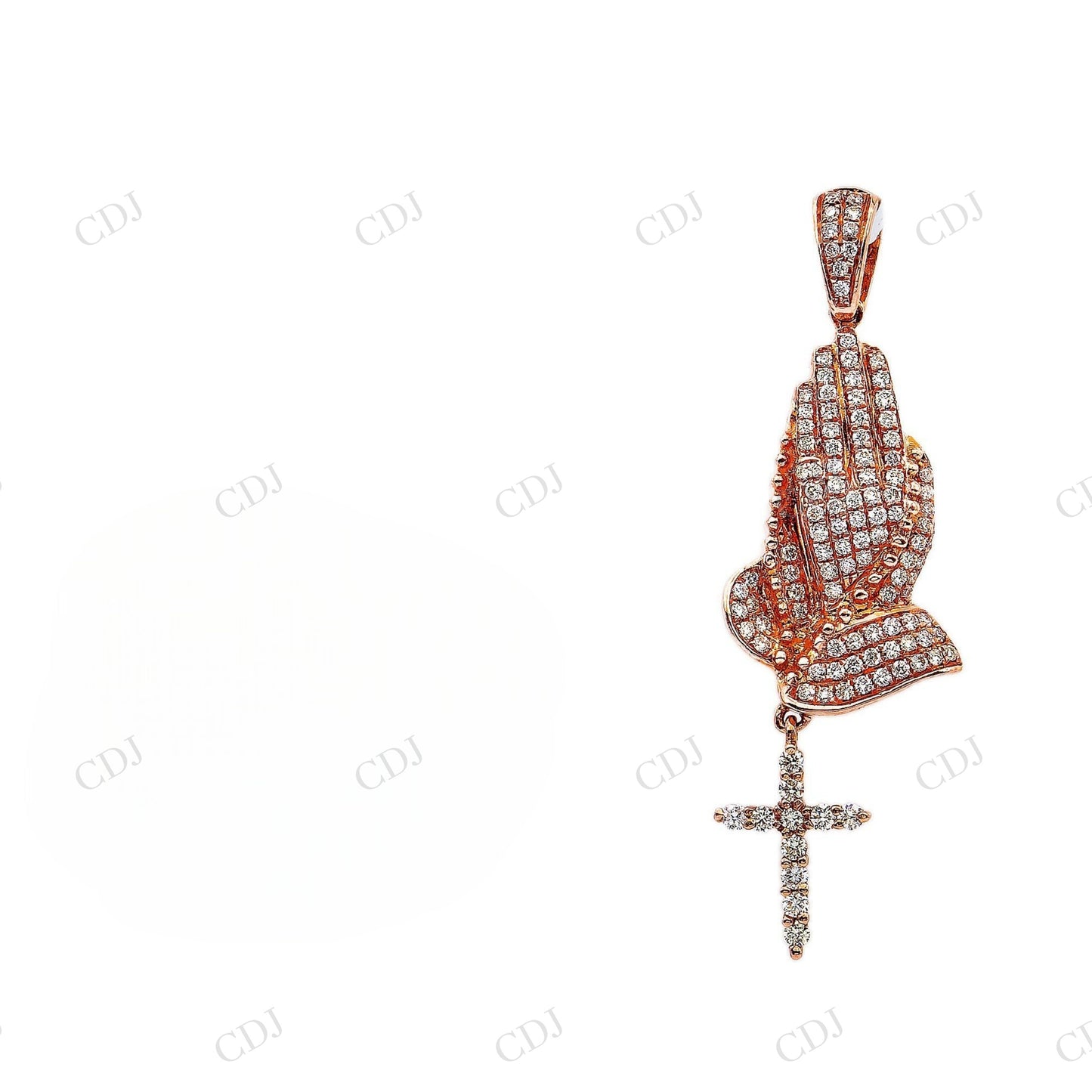 925 Silver Moissanite Praying Hand With Cross Pendant Hip Hop Pendent customdiamjewel