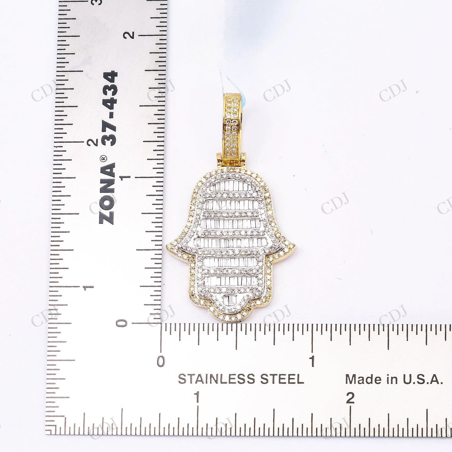 925 Silver Hamsa Moissanite Baguette Pendant Hip Hop Pendent customdiamjewel