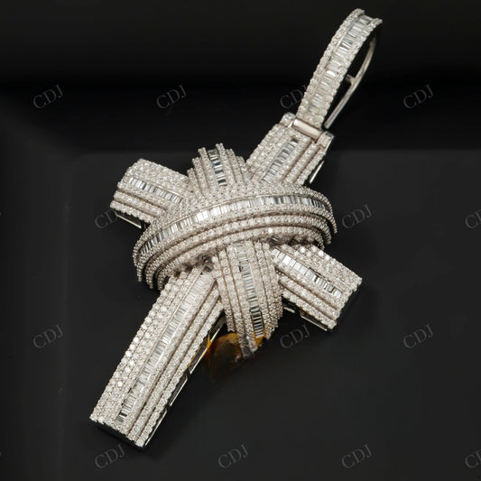 Custom Hip Hop Baguette Cross Moissanite Pendant Hip Hop Pendent customdiamjewel