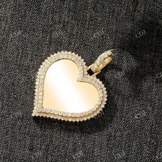 Iced Heart 925 Silver Moissanite Pendant Hip Hop Pendent customdiamjewel