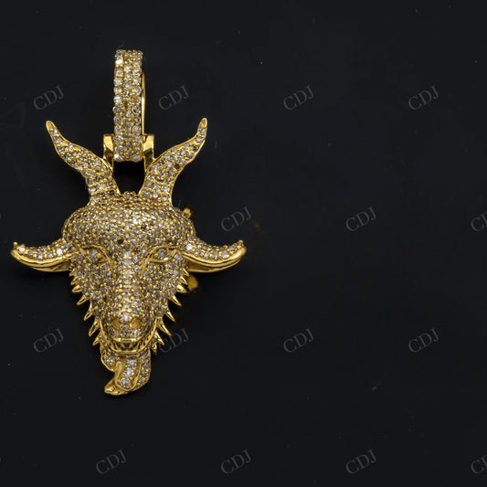 925 Silver Goat Head Moissanite Pendant Hip Hop Pendent customdiamjewel