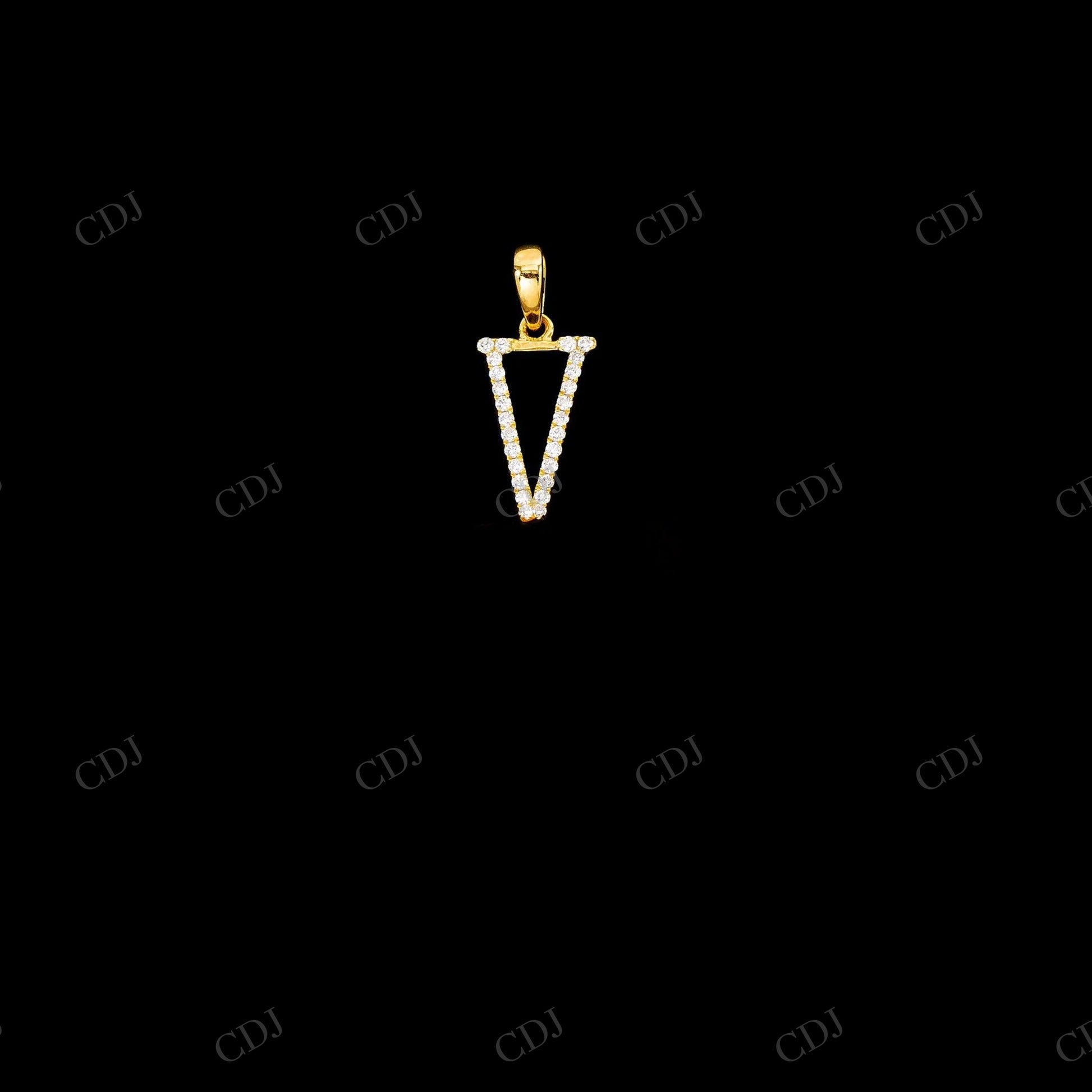 Custom Style 925 Silver Letter V Alphabet Pendant Hip Hop Pendent customdiamjewel