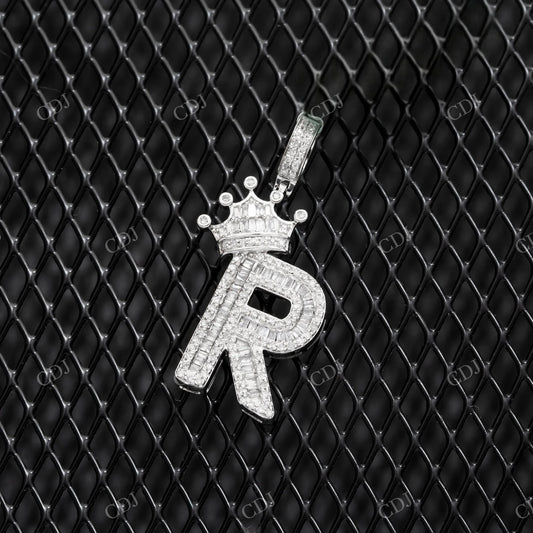 R Letter Crown 925 Silver Moissanite Pendant Hip Hop Pendent customdiamjewel