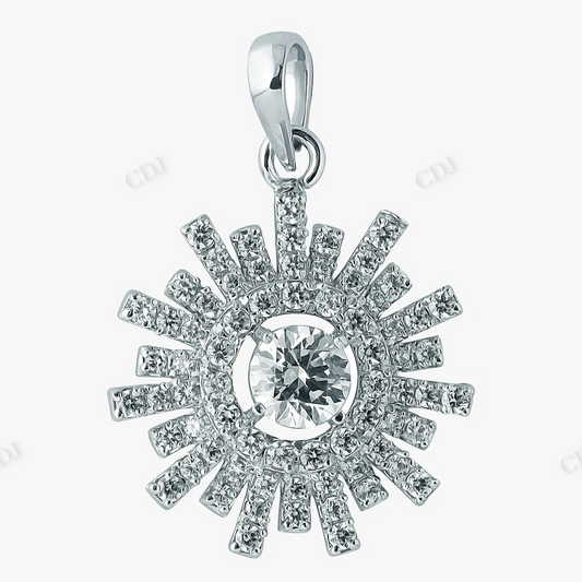 Sterling Silver Circle Leaf Shape Pendant hip hop jewelry CustomDiamJewel