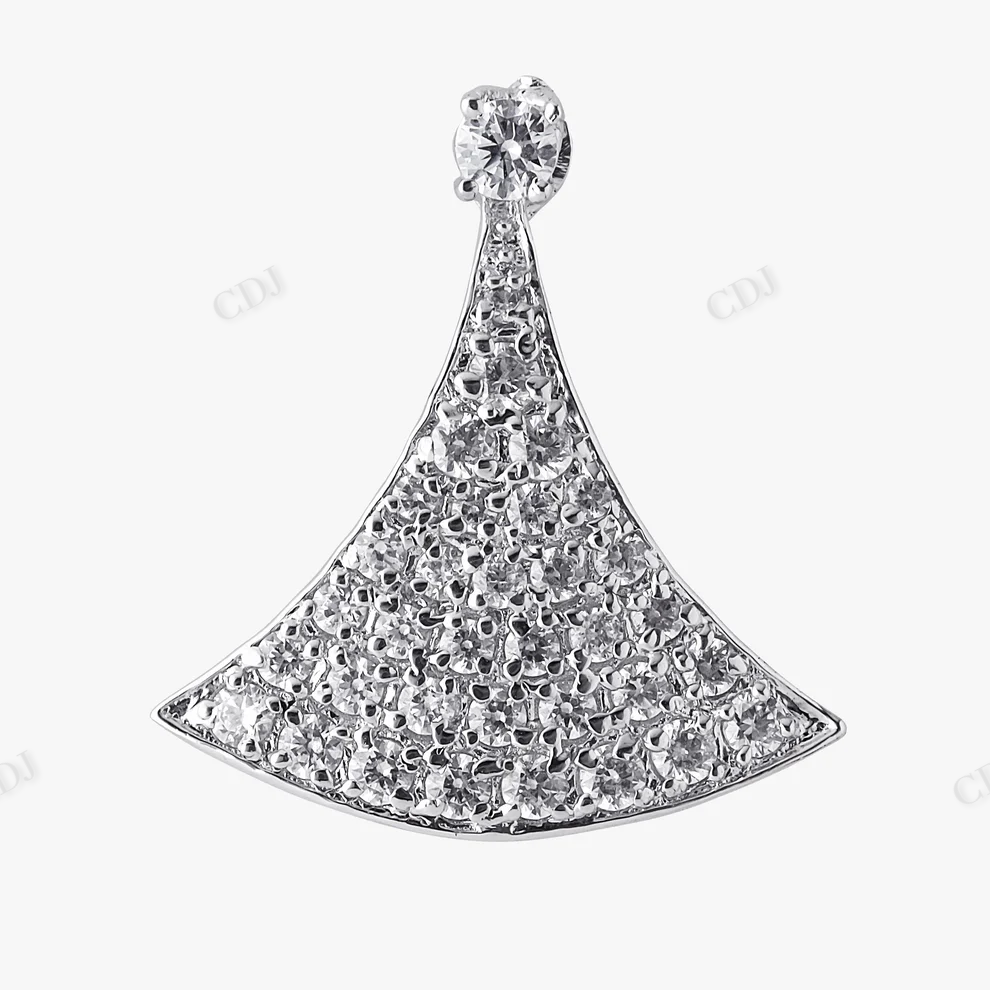 Sterling Silver Ginkgo Leaf Shape Moissanite Pendant hip hop jewelry CustomDiamJewel