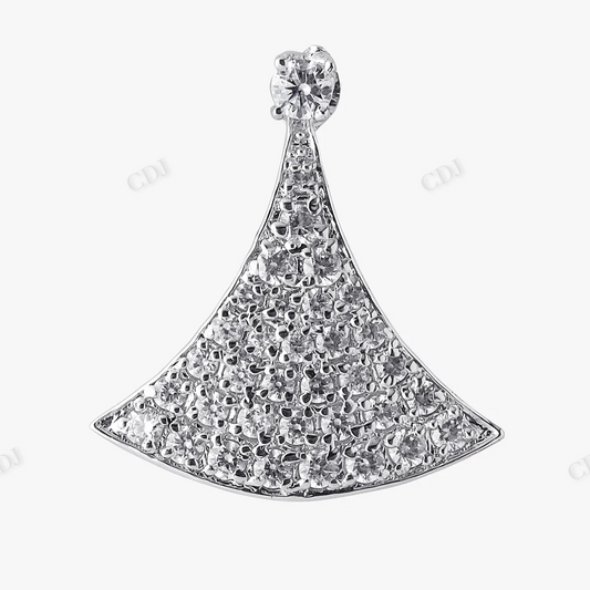 Sterling Silver Ginkgo Leaf Shape Moissanite Pendant hip hop jewelry CustomDiamJewel