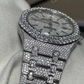 Stainless Steel Wrist Watch Audemars Piguet Certified 25 to 27 Carat Round Moissanite Watch