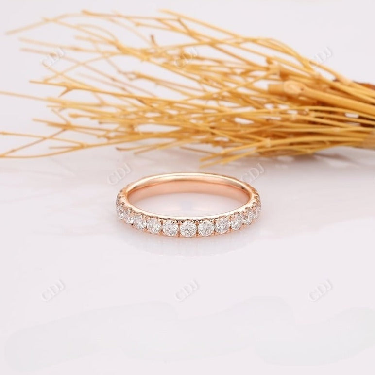 1.06CT Round Cut Real Diamond Wide Vintage Wedding Band  customdiamjewel 10 KT Solid Gold Rose Gold VVS-EF