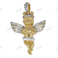Two Tone VVS Moissanite Crowned Angel pendant Charm Hip Hop Pendent CustomDiamJewel
