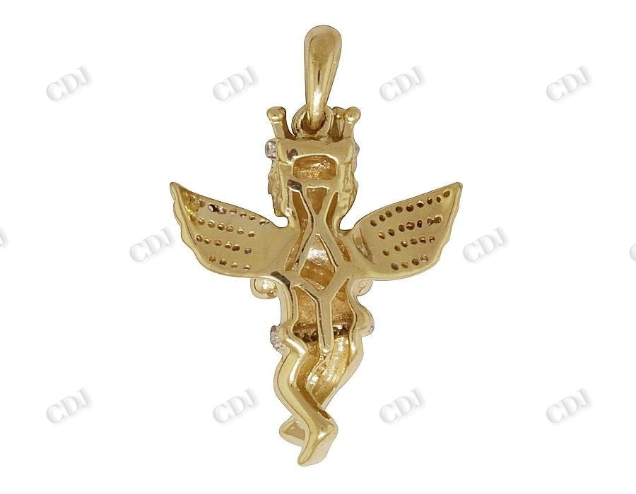 Two Tone VVS Moissanite Crowned Angel pendant Charm Hip Hop Pendent CustomDiamJewel
